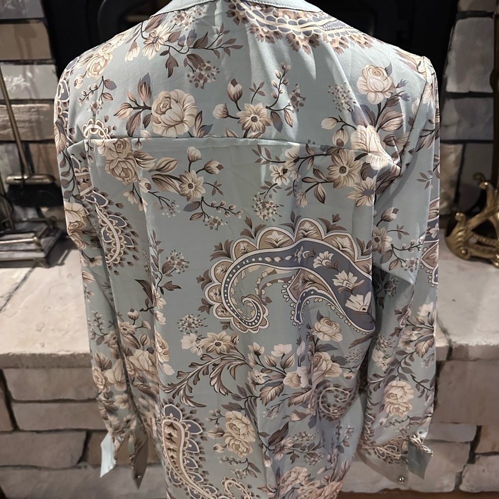 Floral Ruffle Blouse - Blue - Picture 4 of 4